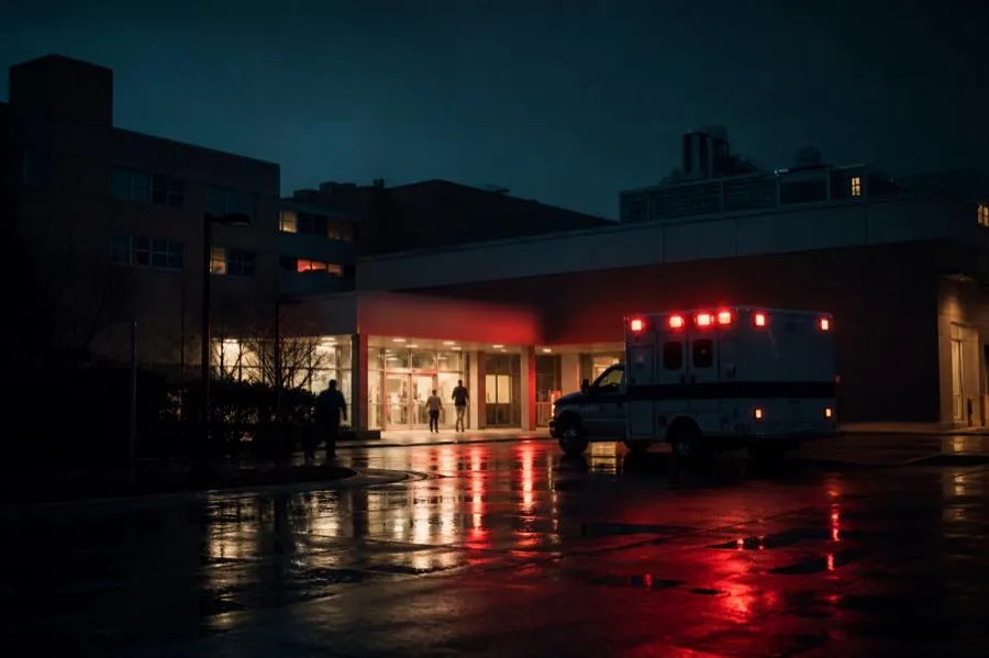 Emergency department entrance at night