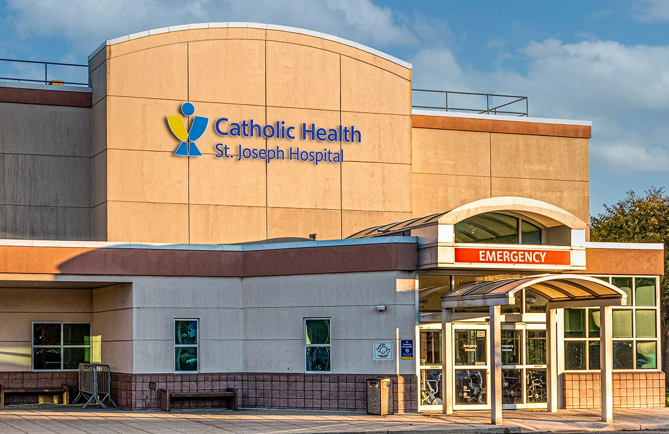 St. Joseph Hospital emergency entrance in Bethpage
